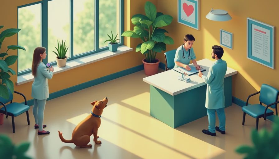 Visual context for dog vomiting vet
