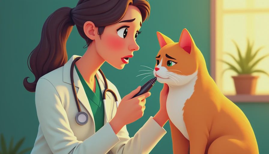 Visual context for mites on cats