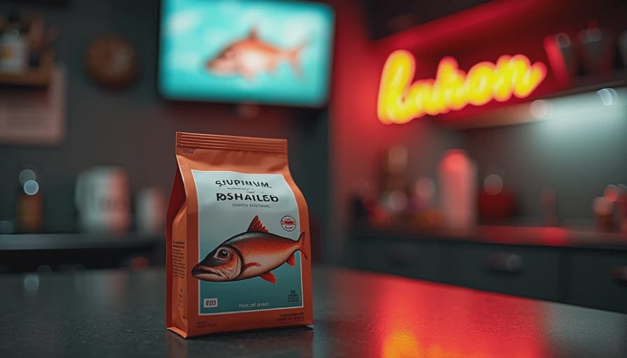 Illustration for salmon dog food